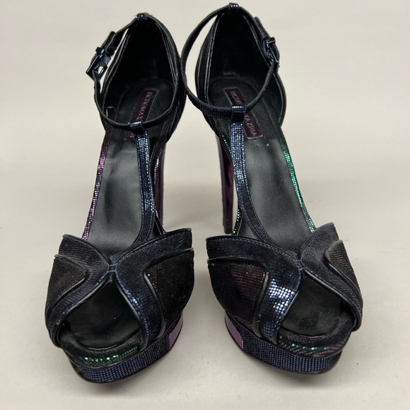 NWOT bcbg maxazria metallic platform heels 8.5 - Picture 4 of 6